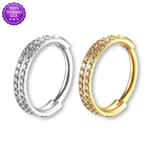 Piercing Conch argola clicker dupla Titânio G23 com zircônias