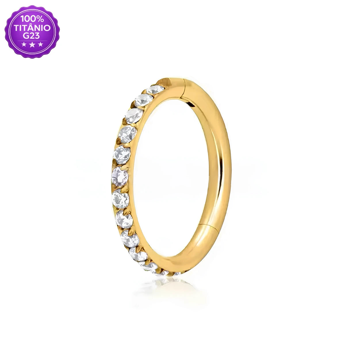 Piercing Argola de Titânio com Zircônia Externa