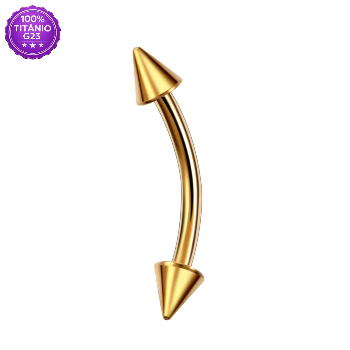Piercing Barbell Curvo de Titânio Spikes