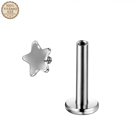 Piercing Labret de Titânio Estrela
