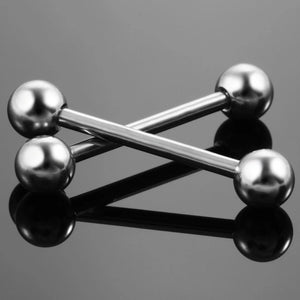 Piercing barbell reto de titânio G23 em diferentes posições
