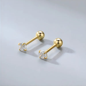 Piercing microbell dourado em Titânio G23 com zircônia e rosca interna