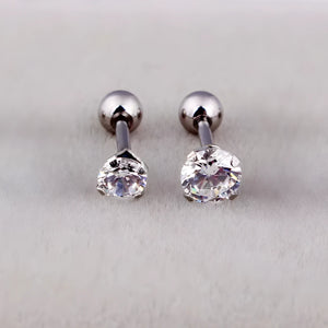 Piercing microbell prateado em Titânio G23 com zircônia para body piercing profissional