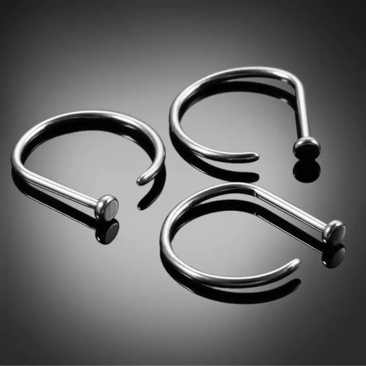 Piercing Nostril Argola D-Ring de Titânio