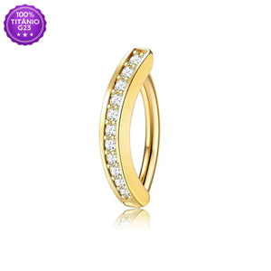 Piercing umbigo Titânio G23 dourado com fecho clicker