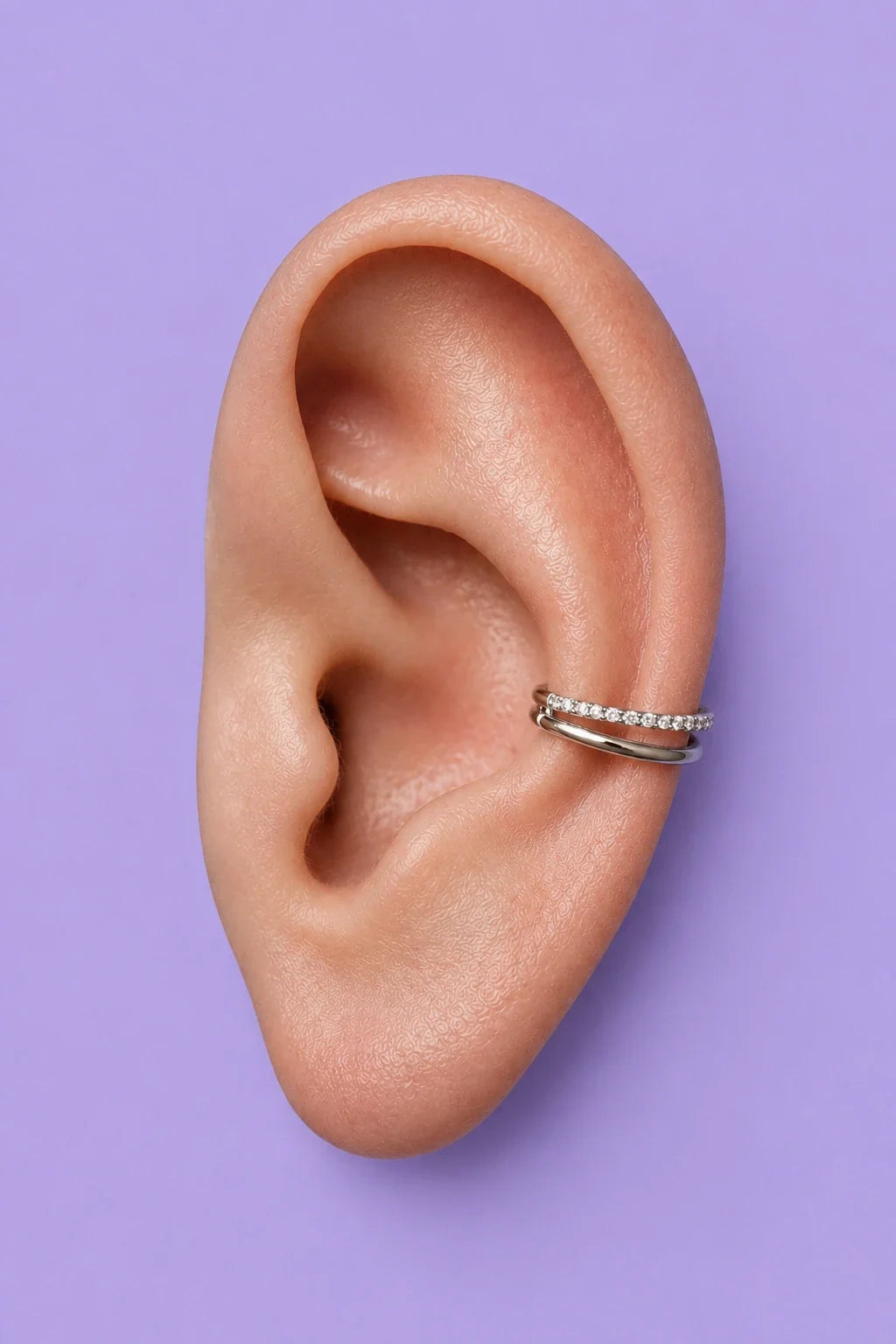 Piercing conch estilo argola na orelha, em titânio, ideal para perfuração lateral