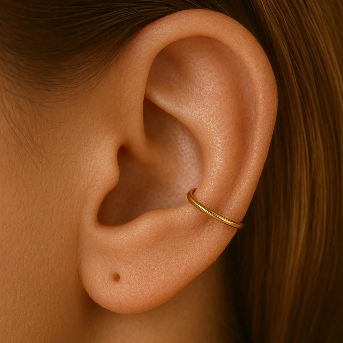 Piercing conch estilo argola na orelha, em titânio, ideal para perfuração lateral