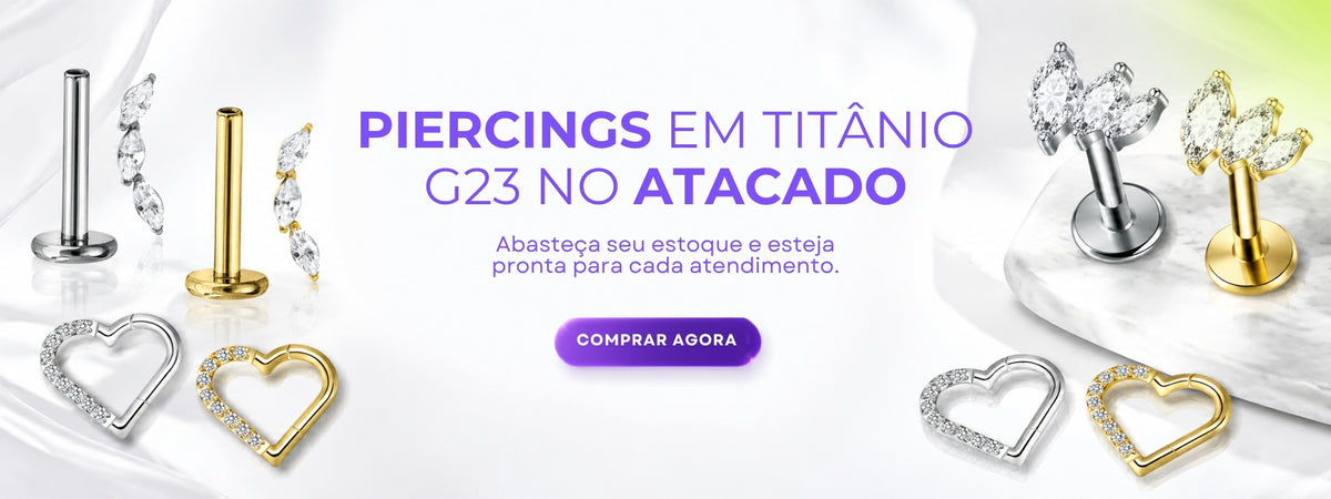 Piercings em titânio G23 no atacado para profissionais de body piercing