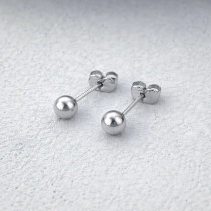 Brinco Bolinha em Aço Cirúrgico 316L com Tarraxa Borboleta