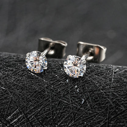 Brinco Ponto de Luz em Aço Cirúrgico 316L com Zircônia