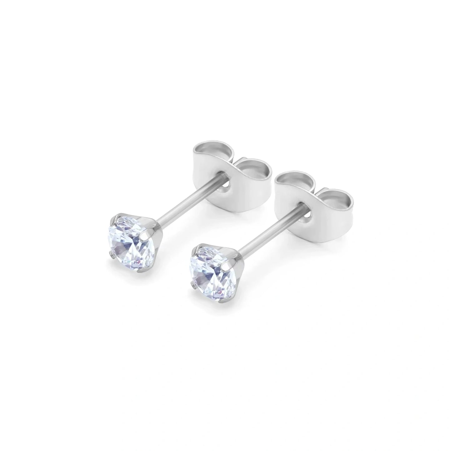 Brinco Ponto de Luz em Aço Cirúrgico 316L com Zircônia