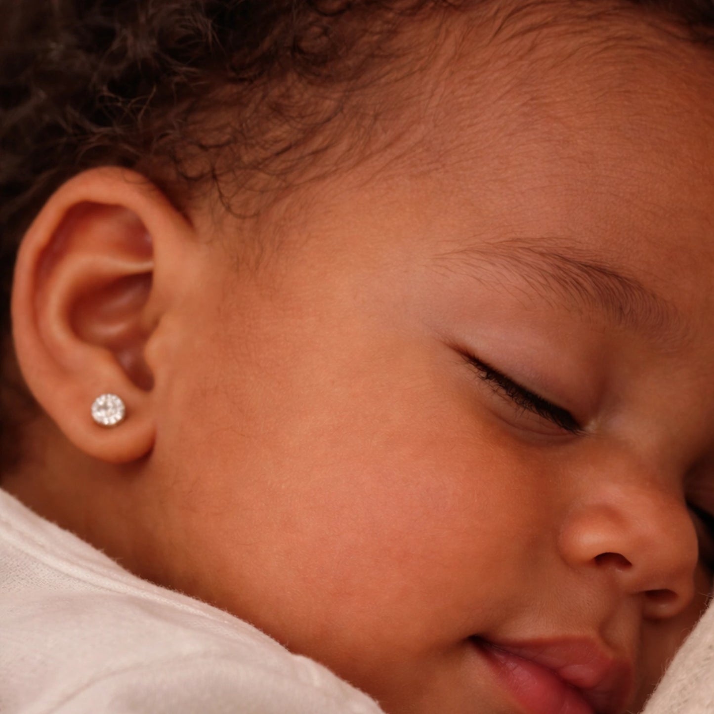 Brinco Ponto de Luz em Aço Cirúrgico 316L com Zircônia