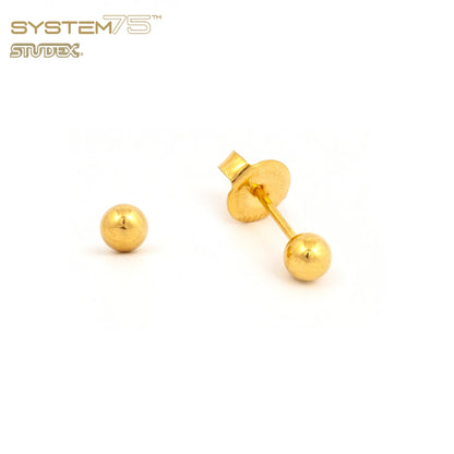 Brinco Bolinha System75 Bola Dourada 4mm