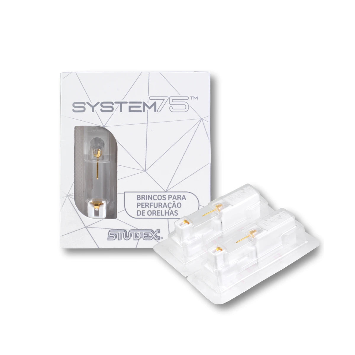 Brinco Ponto de Luz System75 Zircônia Dourada 4mm