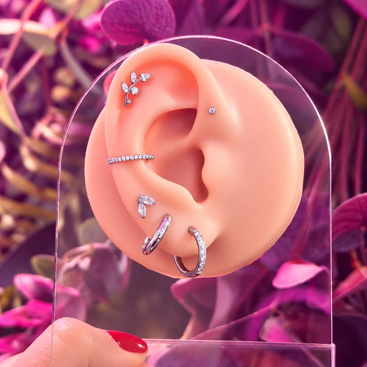 Expositor de Orelha em Silicone para Joias e Piercings