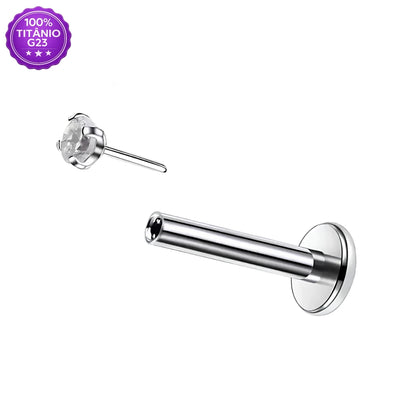 Haste Labret Push Pin de Titânio G23 – Peça Avulsa para Piercing