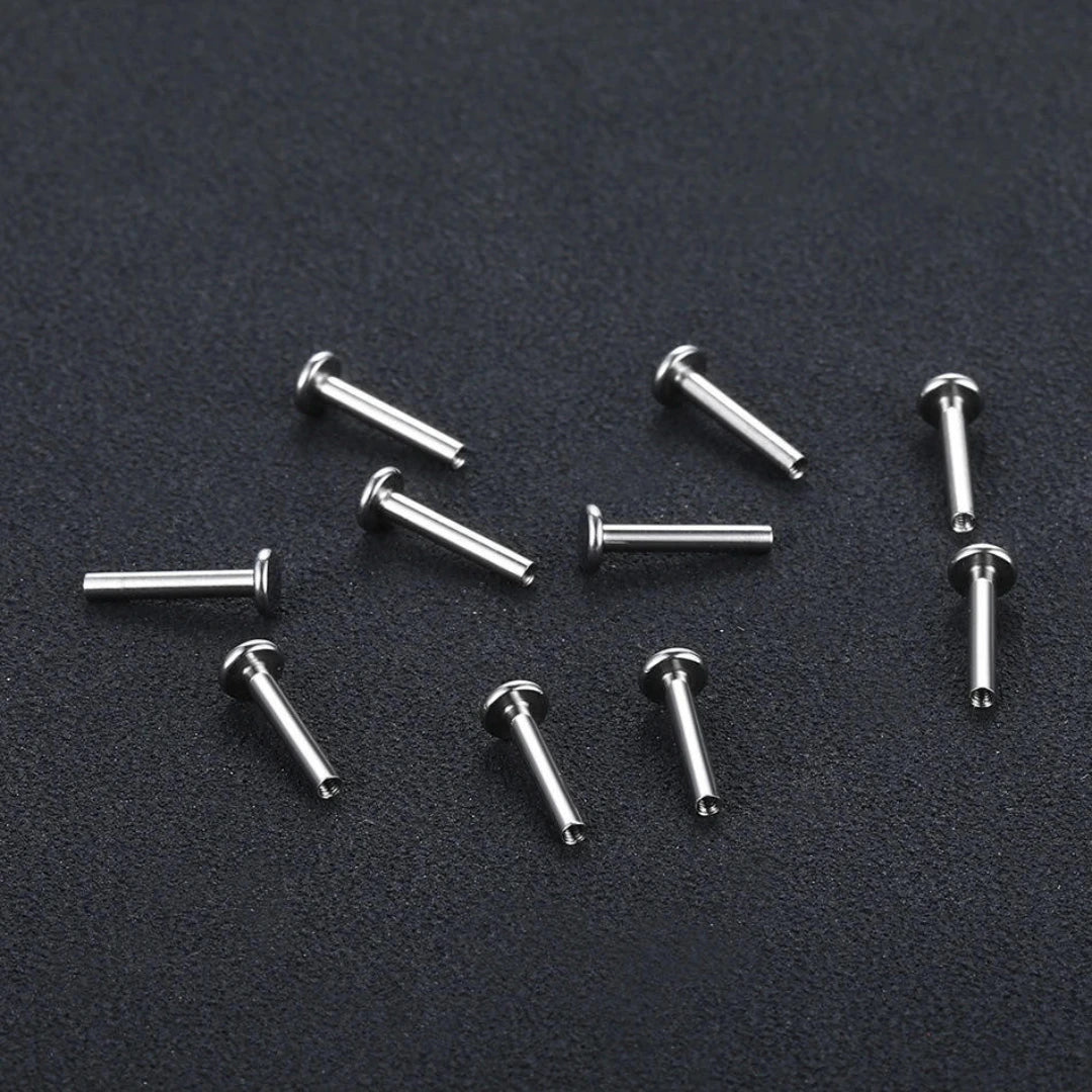 Haste Labret Push Pin de Titânio G23 – Peça Avulsa para Piercing