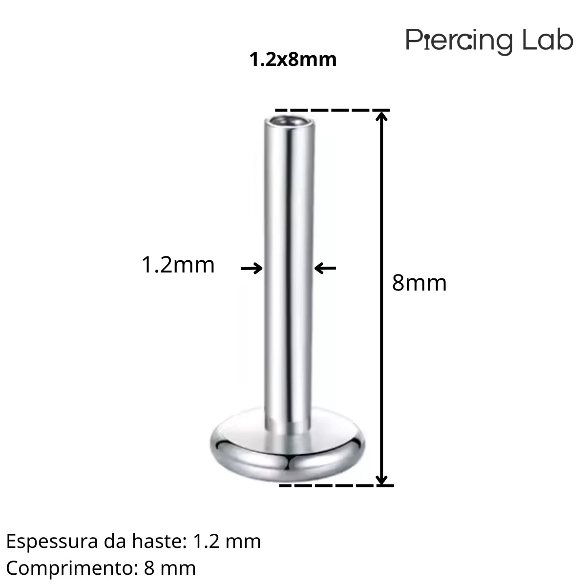 Imagem de referência para haste labret