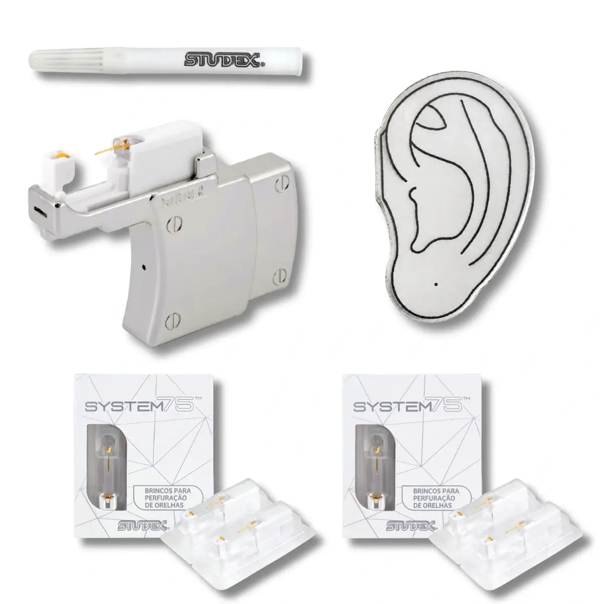 Kit Primeiro Furo Profissional com Studex System75 + Orelha Pró