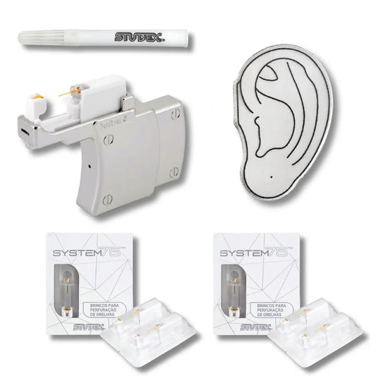 Kit Primeiro Furo Profissional com Studex System75 + Orelha Pró