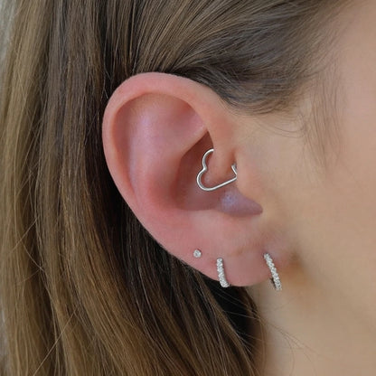 Piercing Argola de Titânio Coração Liso