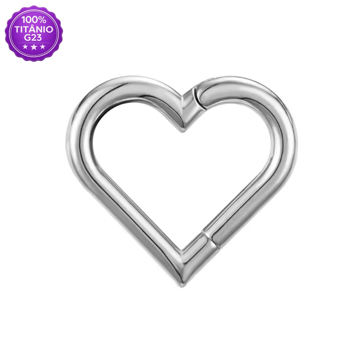 Piercing Argola de Titânio Coração Liso