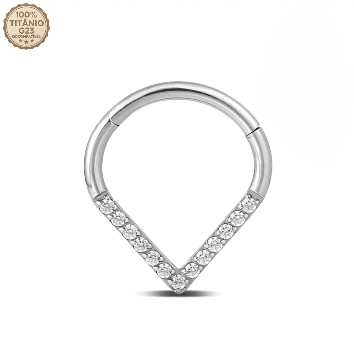Piercing Argola de Titânio com Ponta em Zircônia