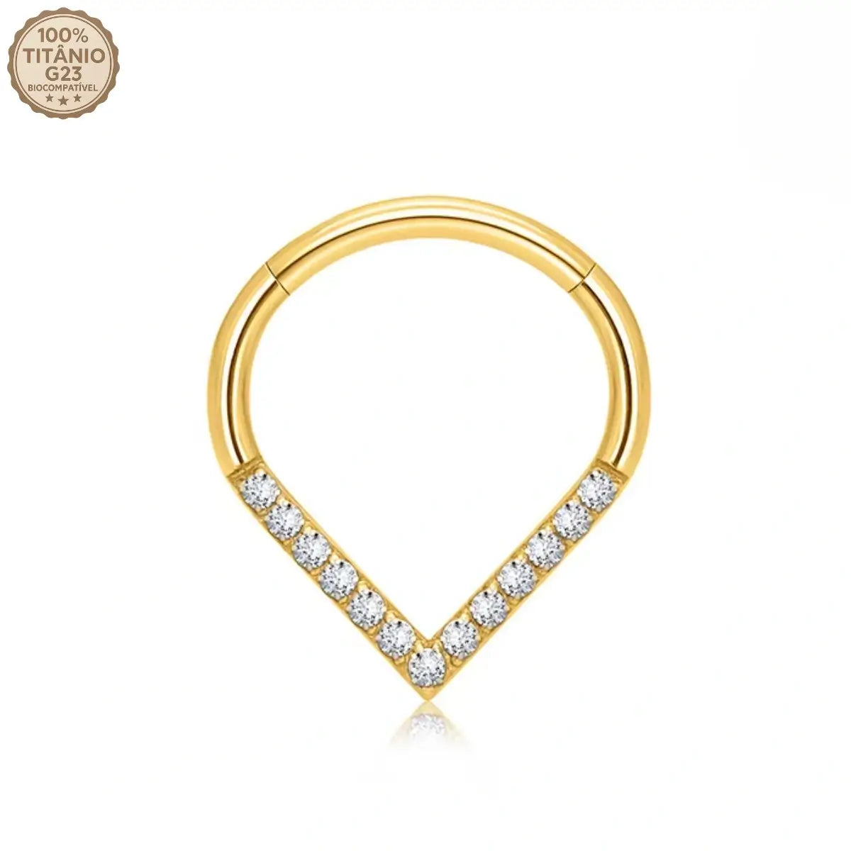 Piercing Argola de Titânio com Ponta em Zircônia