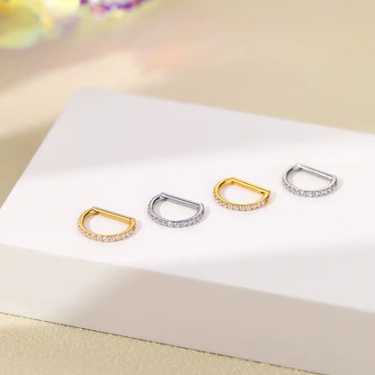 Conjunto de piercings argola reta de titânio nos acabamentos dourado e prateado