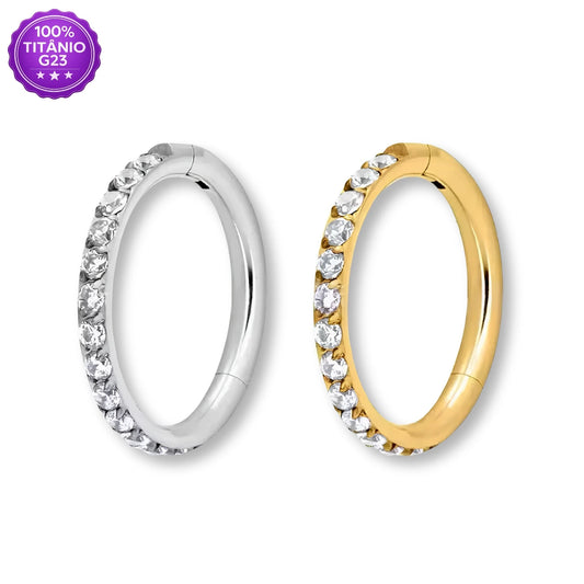 Piercing Argola de Titânio com Zircônia Externa