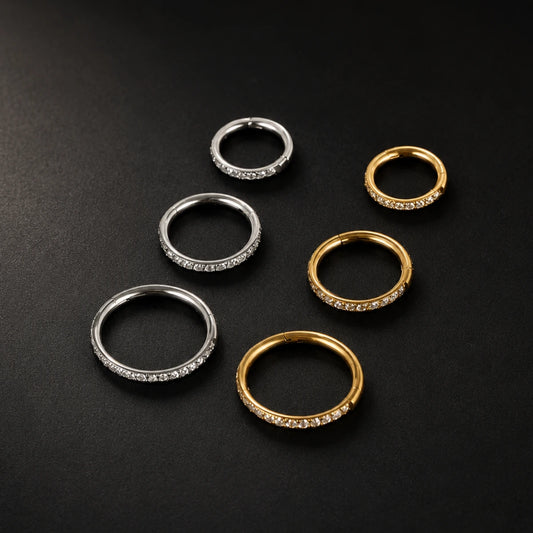 Piercing Argola de Titânio com Zircônia Externa
