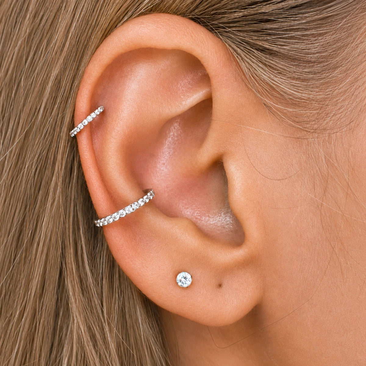 Piercing Argola de Titânio com Zircônia Externa