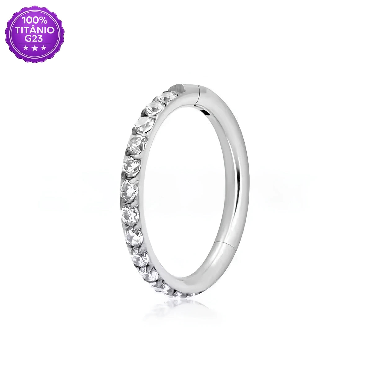 Piercing Argola de Titânio com Zircônia Externa