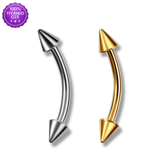Piercing Barbell Curvo de Titânio Spikes
