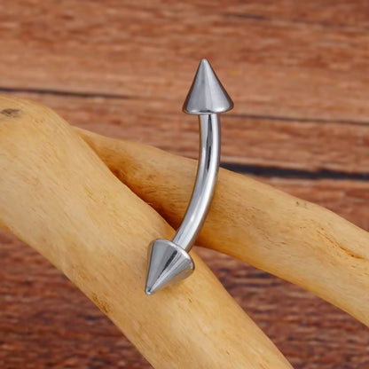 Piercing Barbell Curvo de Titânio Spikes