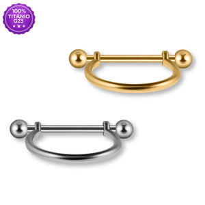 Piercing barbell reto de titânio G23 com arco liso