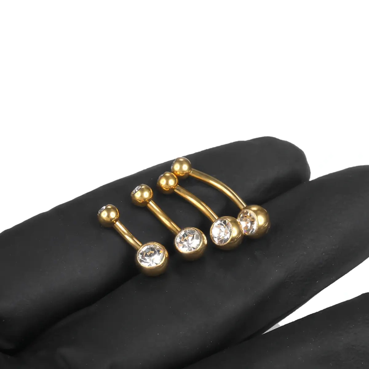 Piercing Curvo de Titânio Estilo Banana com Zircônia Redonda