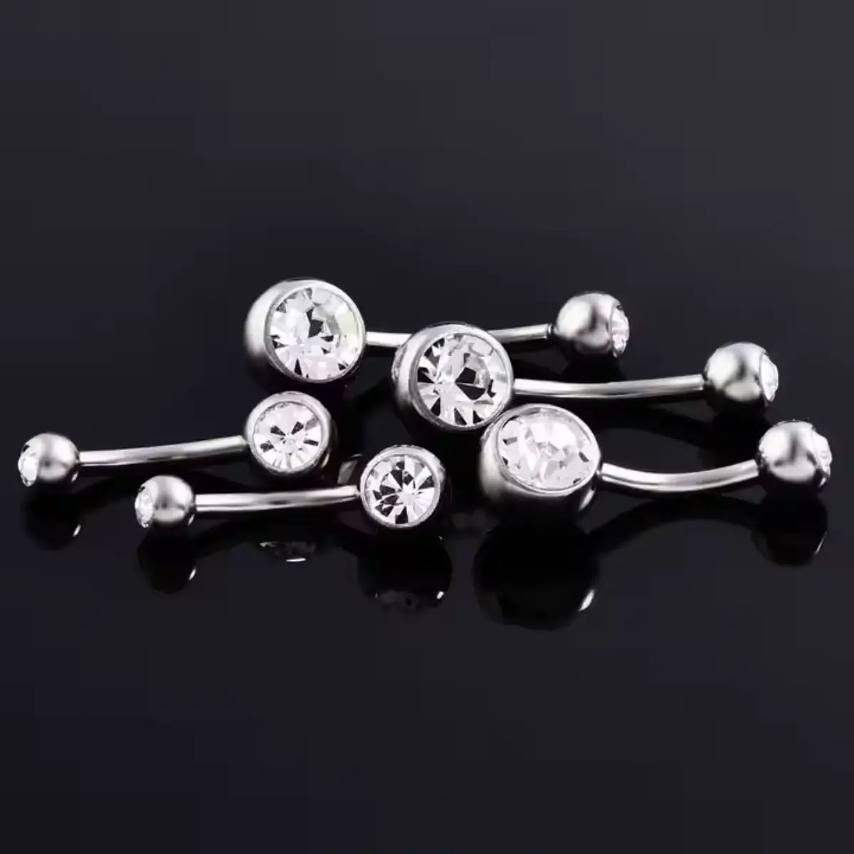 Piercing Curvo de Titânio Estilo Banana com Zircônia Redonda