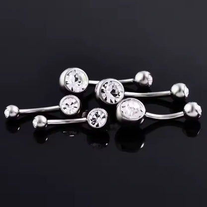 Piercing Curvo de Titânio Estilo Banana com Zircônia Redonda
