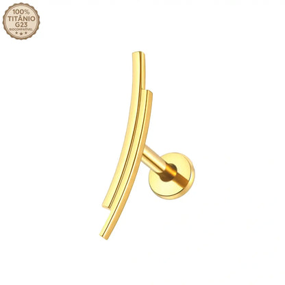Piercing Labret de Titânio 2 Barras