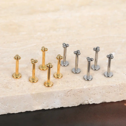 Piercing Labret de Titânio com 3 Bolinhas