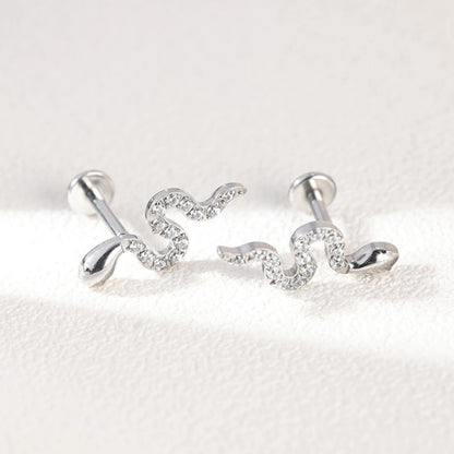 Piercing Labret de Titânio Cobra com Zircônia