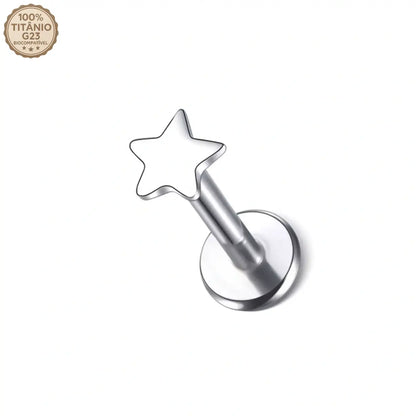 Piercing Labret de Titânio Estrela