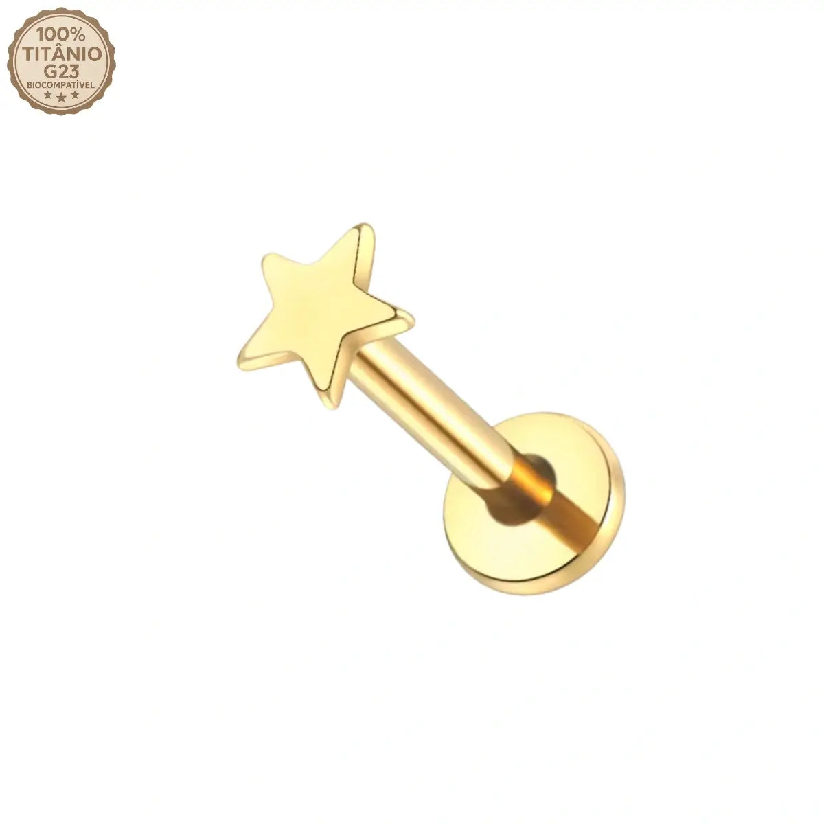 Piercing Labret de Titânio Estrela