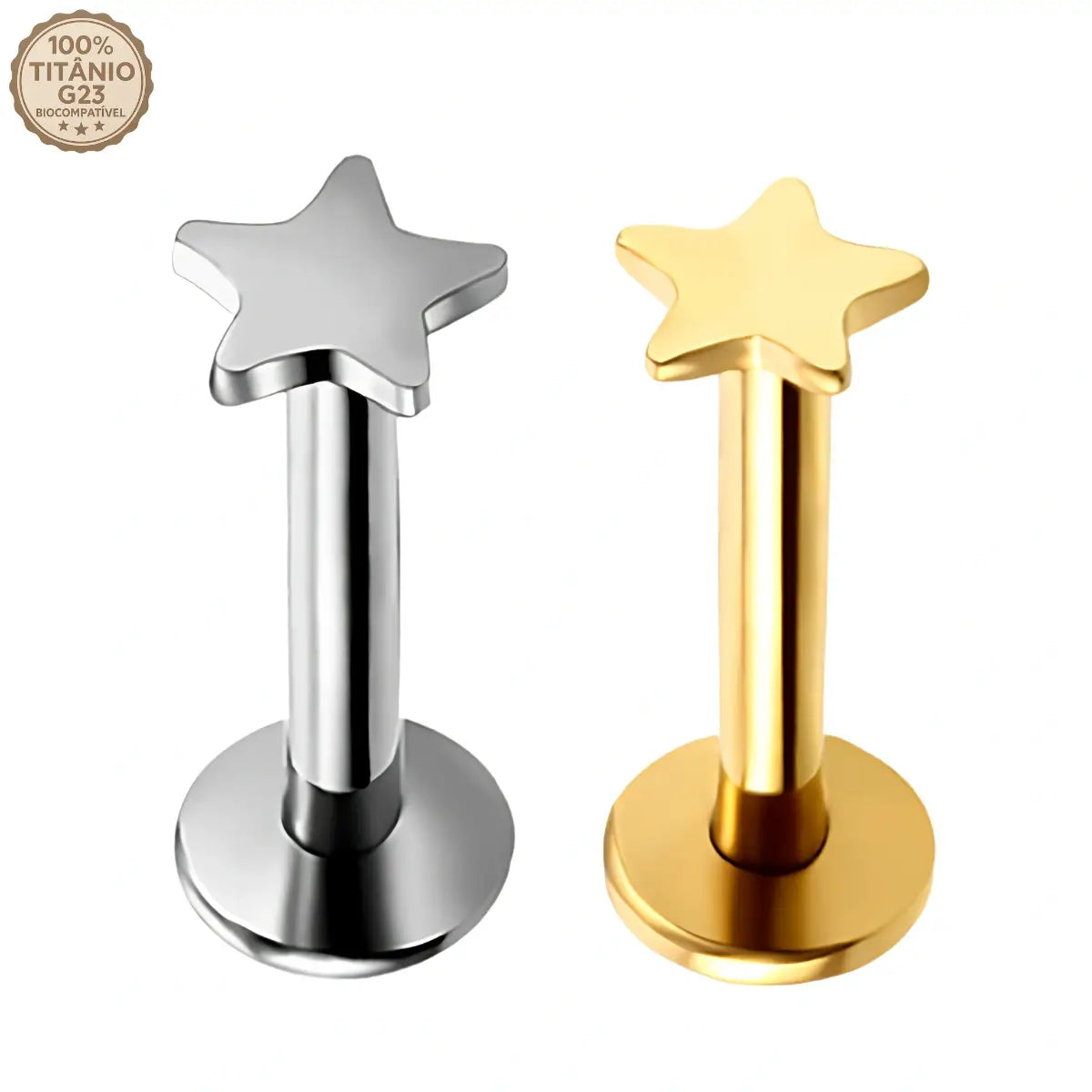 Piercing Labret de Titânio Estrela