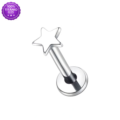Piercing Labret de Titânio Estrela
