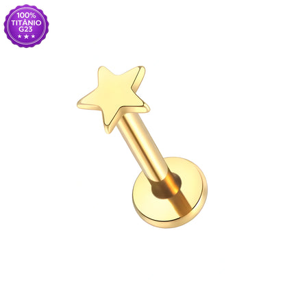 Piercing Labret de Titânio Estrela