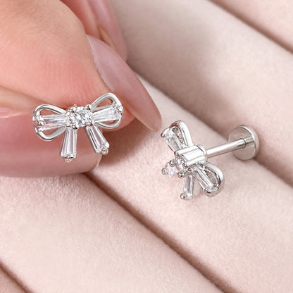 Piercing Labret de Titânio G23 Mini Laço Baby com Zircônia