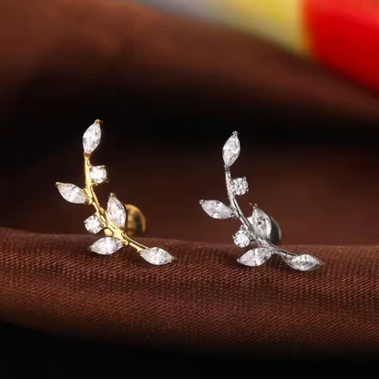Piercing Labret de Titânio G23 Ramo Floral com 7 Zircônias