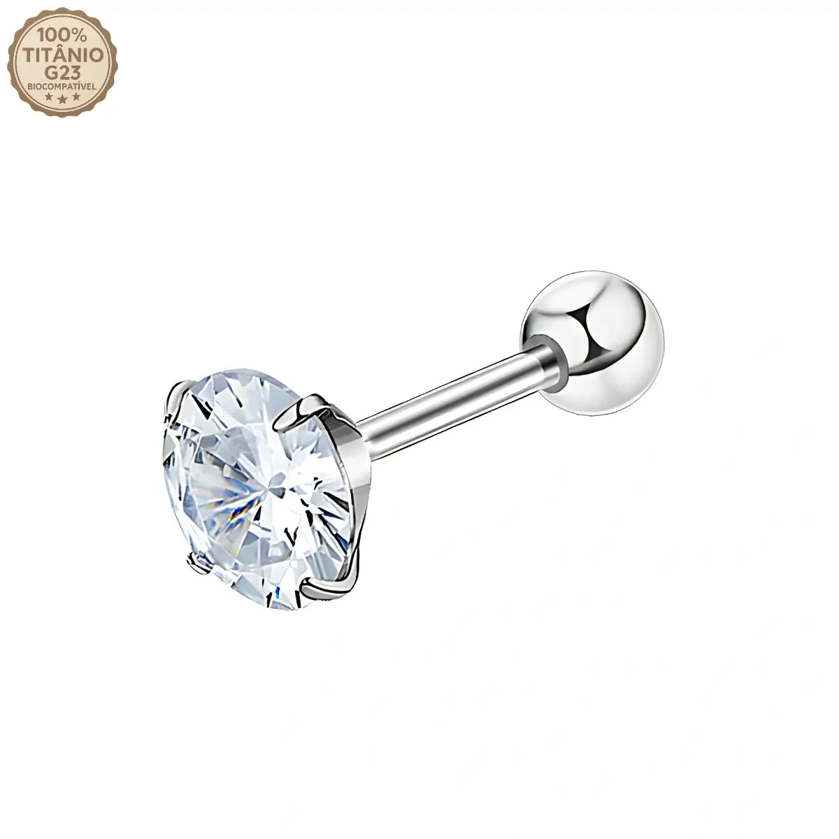 Piercing Microbell de Titânio com Zircônia